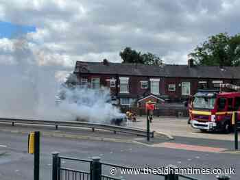 BMW catches fire causing traffic delays and heavy smoke - The Oldham Times