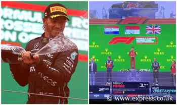 F1 made hilarious Lewis Hamilton and Max Verstappen mistake during Austrian GP ceremony - Express