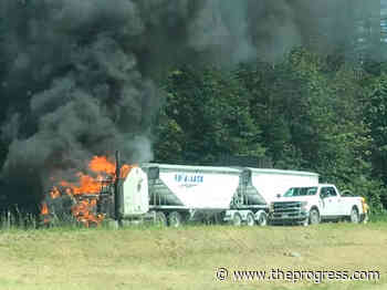 Truck and trailer catch fire outside of Hope on Highway 1 – Chilliwack Progress - Chilliwack Progress