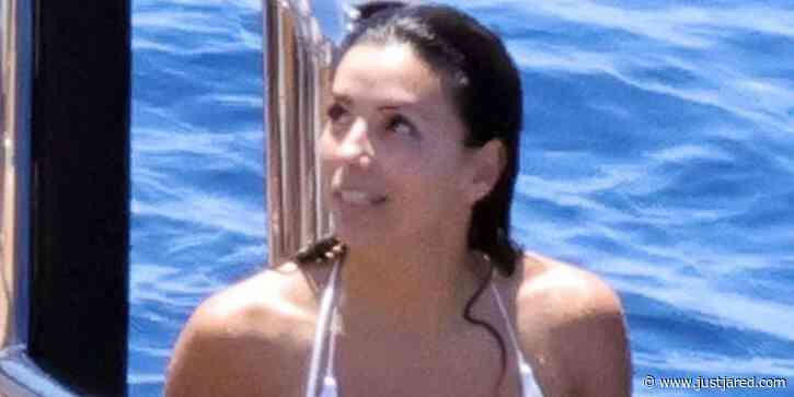 Eva Longoria Sports a White Bikini During a Yacht Day in Capri