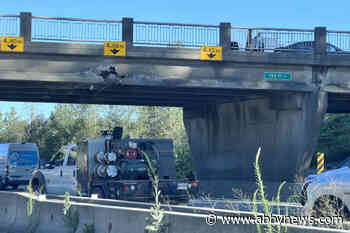 Truck damages 192nd Street overpass above Hwy. 1