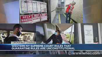 Quarantine procedures ruled unconstitutional by State Supreme Court Judge