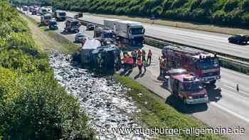 Unfall A8 Ulm/Elchingen: Lkw-Fahrer wird schwer verletzt - Hubschrauber im Einsatz - Augsburger Allgemeine