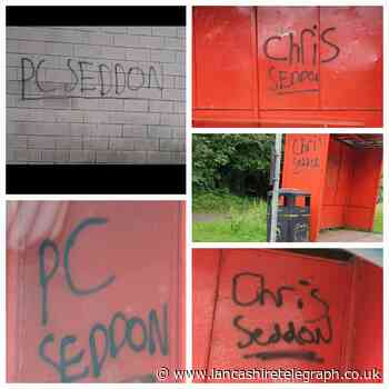 Police anger as officer's name spray-painted at various locations in Chorley