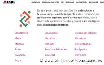 INE tradujo cuadernillos a 16 lenguas indígenas - El Sol de Cuernavaca