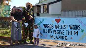The Banner Project at Beachlands sees colourful messages hung around the Geraldton suburb - The West Australian