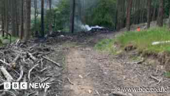 Oldham fire: More than 50 firefighters tackle woodland blaze - BBC