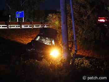 Car Drives Off I-393 Embankment In Concord, Crashes Into Pole - Patch