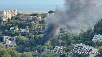 Un incendie en cours Chemin de Terron à Nice