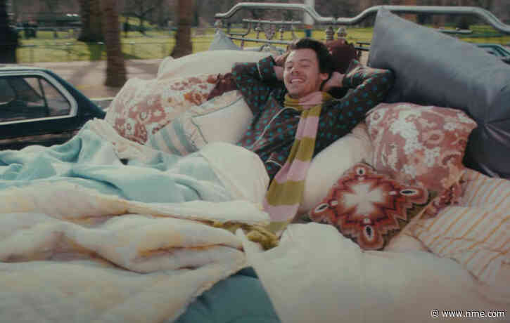 Harry Styles takes a trip on a giant bed in new ‘Late Night Talking’ video