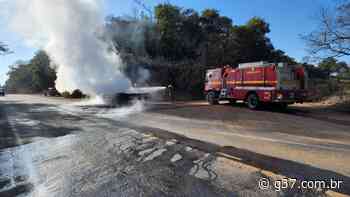 Corpo de Bombeiros em Nova Serrana combate incêndio em caminhão na BR 423 - Portal G37