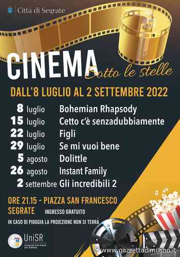 Cinema sotto le Stelle da venerdì 8 a Segrate. - gazzettadimilano.it