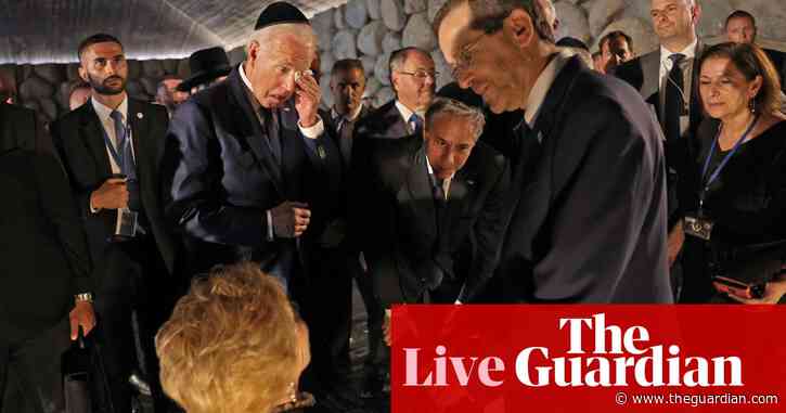 Biden in Israel as poll shows support for re-election bid at new low – as it happened
