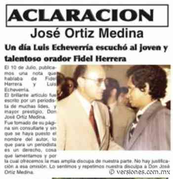 Disculpas aceptadas a Crónica de Tierra Blanca y un fraternal saludo a Don Gilberto Haaz Diez - Versiones