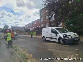 Horwich: Tree comes crashing down taking out van and streetlight