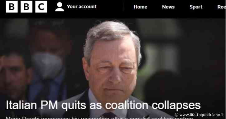 Le dimissioni di Mario Draghi finiscono sulla stampa di tutto il mondo. “Coalizione crollata”