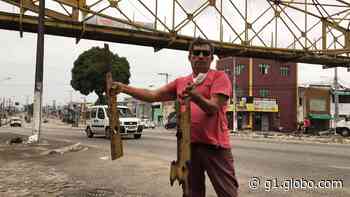 Pedaço de estrutura de passarela cai em avenida de Natal - Globo