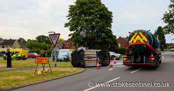 Live: Van overturns in North Staffordshire crossroads crash - Stoke-on-Trent Live