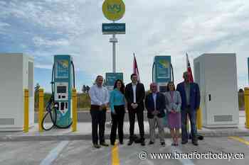 Electric vehicle charging stations unveiled at Innisfil ONroute - BradfordToday