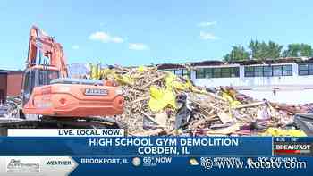 Old Cobden High School gym demolition - Rapid City - KOTA