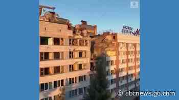 WATCH:  Damage to hotel, school after strikes on Mykolaiv, Ukraine