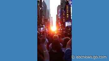 WATCH:  Crowds gather in New York City to catch Manhattanhenge