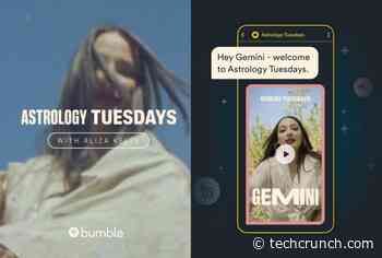 Astrology addicts can now see zodiac content on Bumble - TechCrunch