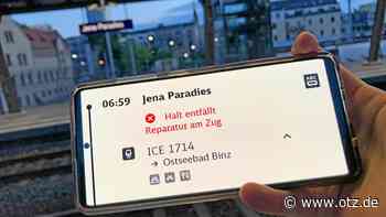 Zum Ferienstart fällt der ICE ab Jena aus - Ostthüringer Zeitung