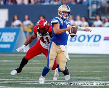 Unbeaten Blue Bombers survive scare to beat Stampeders 26-19 - Dawson Creek Mirror