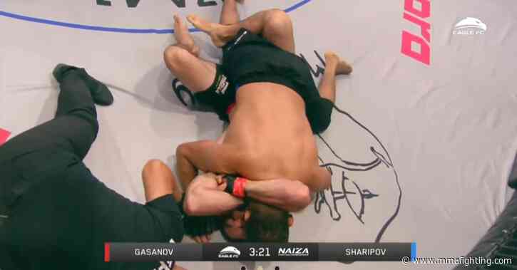 Eagle FC 48 video, results: Ramazan Gasanov puts Nasimjon Sharipov to sleep with Ezekiel choke from bottom