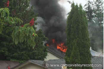 VIDEO: Structure fire at home on Highway 19A north of Courtenay – Comox Valley Record - Comox Valley Record