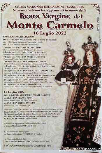 MANDURIA - Oggi la festa in onore della Madonna del Carmine - ManduriaOggi