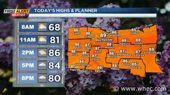 First Alert Forecast: Clouds increase Sunday with rain for Monday