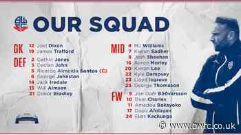 Squad Numbers 2022/23 - News - Bolton Wanderers