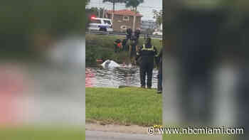 Woman Hospitalized After Driving Car Into Medley Canal: Police