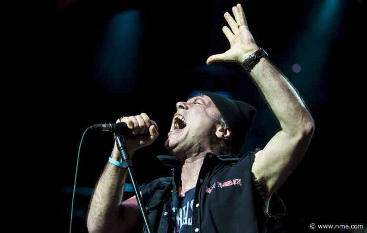 Bruce Dickinson calls out fan with flare at Iron Maiden concert in Greece