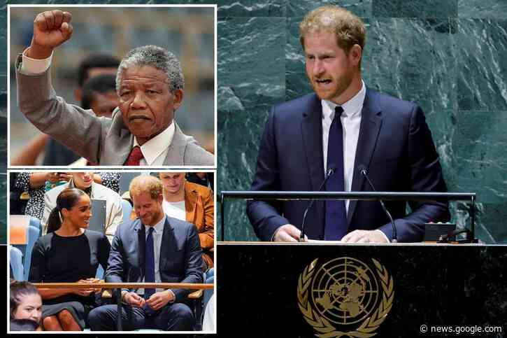 Prince Harry blasts 'assault on democracy' in UN address honoring Mandela - New York Post