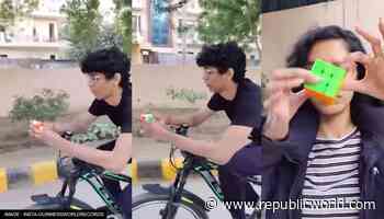Gurugram teen sets Guinness World Record as fastest to solve Rubik's Cube riding bicycle - Republic World