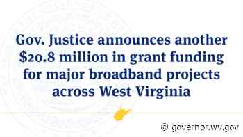 Gov. Justice announces another $20.8 million in grant funding for major broadband projects across West Virginia - Governor Jim Justice