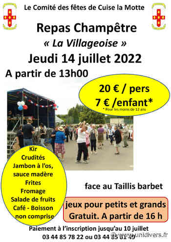 Repas champêtre « La Villageoise » Cuise-la-Motte jeudi 14 juillet 2022 - Unidivers