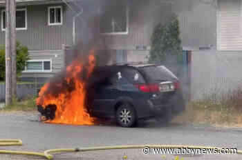 VIDEO: Abbotsford Fire Rescue Services battle vehicle blaze - Abbotsford News