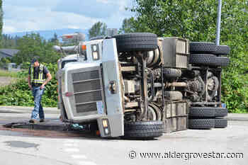 Tanker truck tips in busy Langley intersection – Aldergrove Star - Aldergrove Star