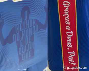 Prefeitura da cidade natal de Luva de Pedreiro homenageia influenciador em uniforme da seleção local: 'Graças a Deus, Pai' - Globo.com