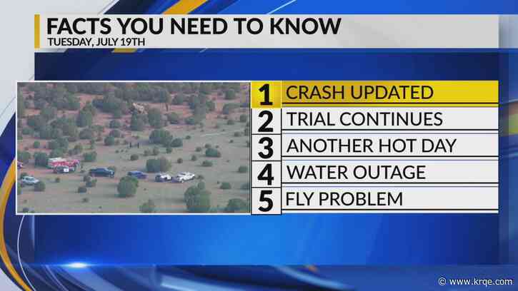 KRQE Newsfeed: Helicopter crash timeline, Gonzales trial continues, Heat advisories, Water outage, ABQ sees more flies