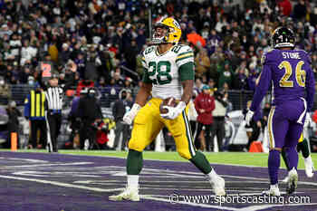 AJ Dillon's 1st Hit of the 2022 Season Is a Devastating One - Sportscasting