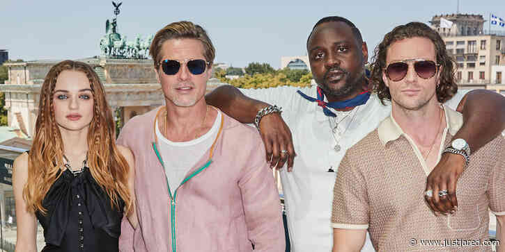 Brad Pitt & Joey King Join Their 'Bullet Train' Co-Stars for a Photo Call in Berlin