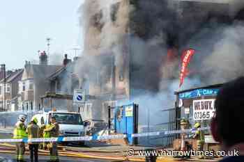 Man taken to hospital after massive fire by Kenton Road