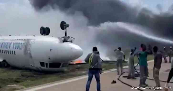 Plane Flips Over and Catches Fire During Violent Crash, Rescue Crews Racing to Burning Wreckage Witness a Miracle