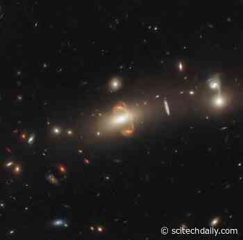 Cosmic Lens Flair: Hubble Captures a Gravitationally Lensed Galaxy
