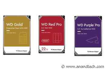 Western Digital 22TB WD Gold, Red Pro, and Purple HDDs Hit Retail - AnandTech